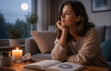 Symbolische Alltagsszene zur Bedeutung des Mondzeichens und innerer Gefühlswelt